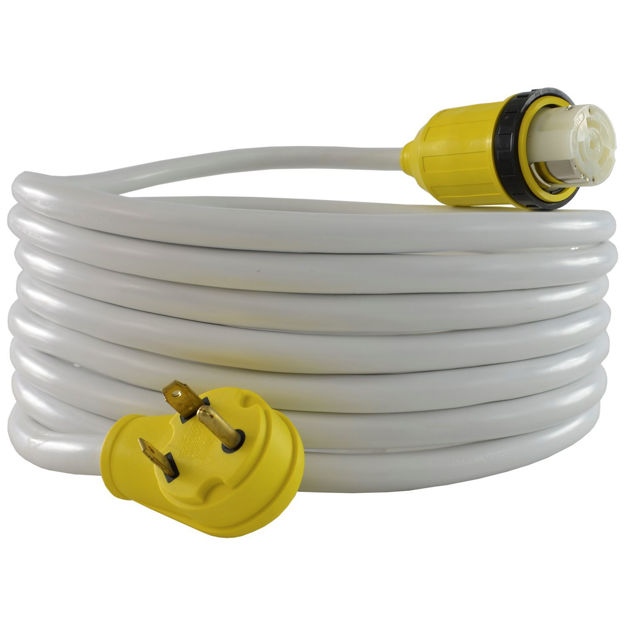 Picture of 30A to 50A RV  Power Adapter Cord, 25ft. White