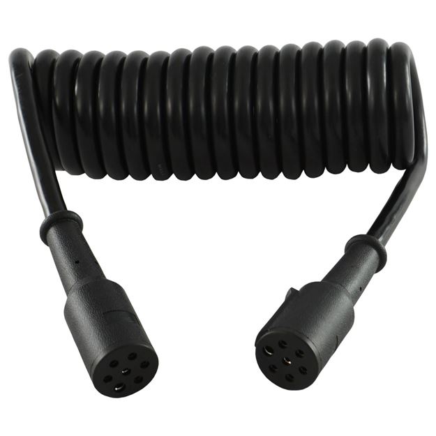 Picture of 7 Way Non-ABS Coiled Trailer Cord