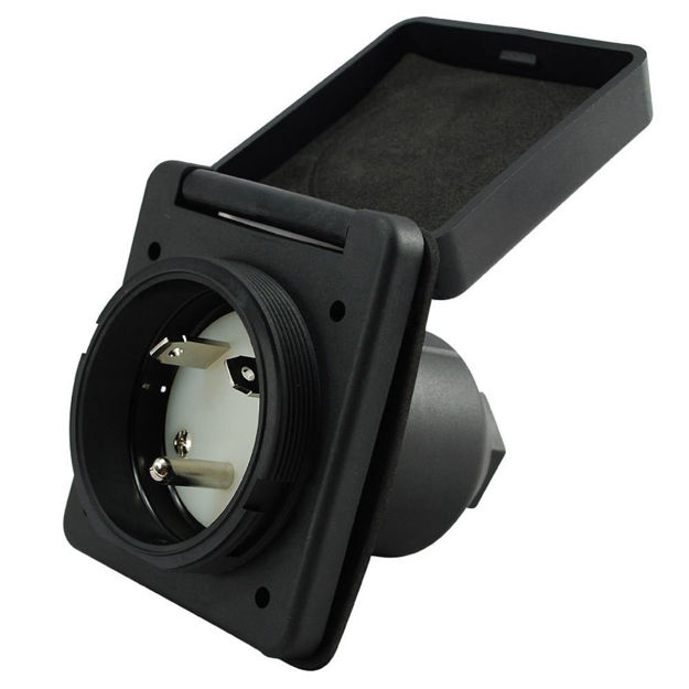 Picture of (Square Black) 30 Amp TT-30 Detachable RV/Marine Inlets