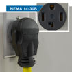 Plugged into a NEMA 14-30R Outlet
