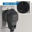 Plugged into a NEMA 10-30 Outlet