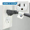 Plugged into a NEMA 5-20P outlet