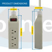 Three outlet power Strip product dimensions 